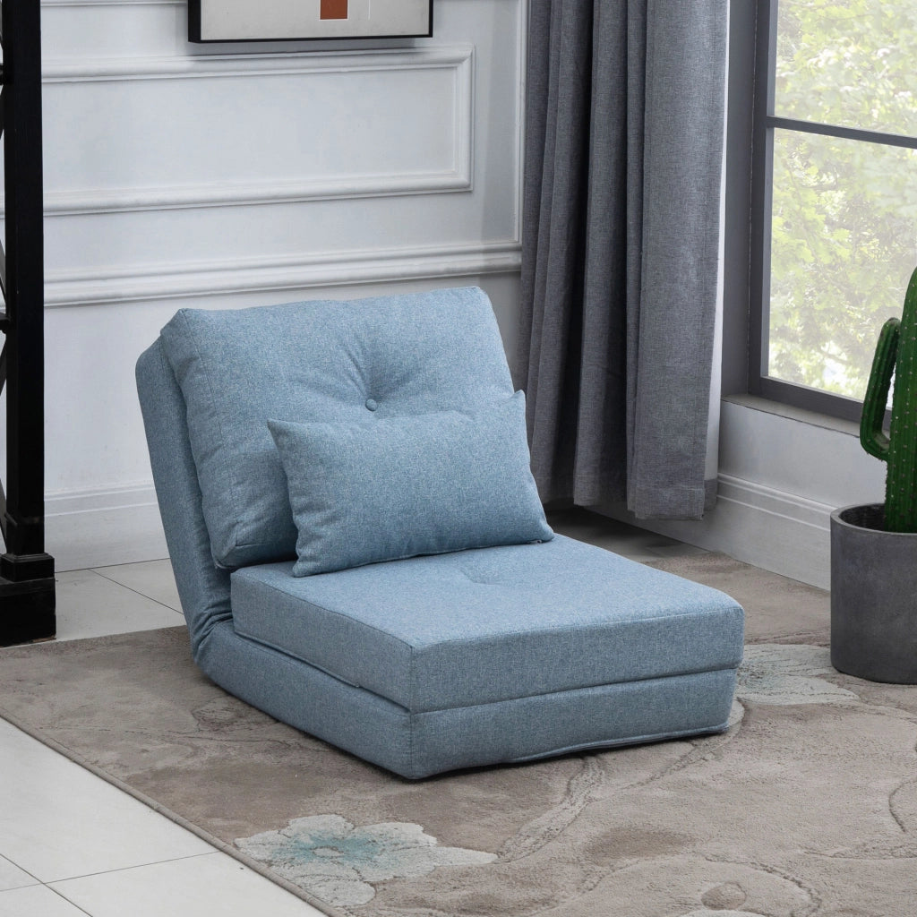 Poltrona letto convertibile 1 posto ¨C Xylo ¨C con cuscino e schienale regolabile blu