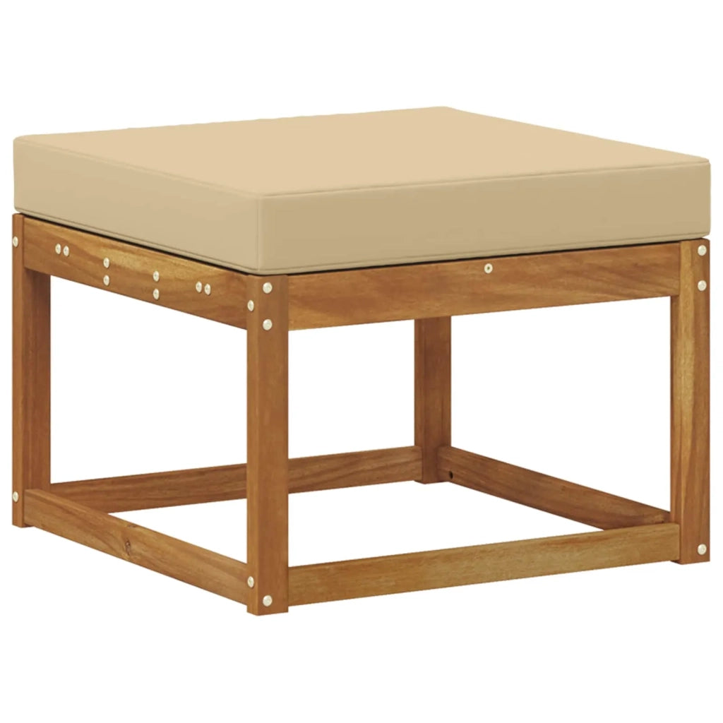 Set di divani da esterno con cuscino 7 pcs Naturale e Beige 3366701