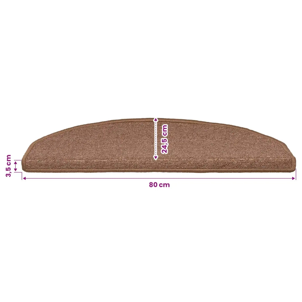 Tappetini per scale autoadesivi Semicircolare 15 pz | Gradini per Scale Marrone