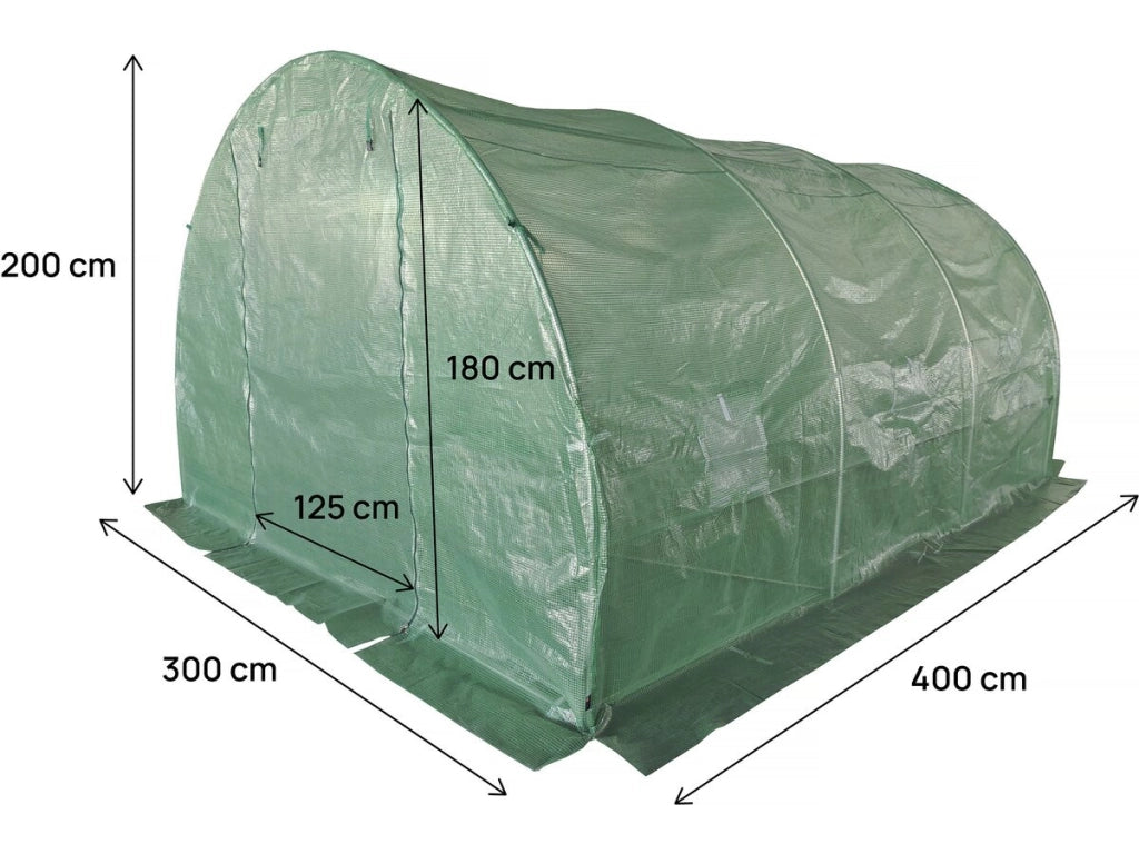 Copertura per serra a tunnel da giardino "Lys" - 12 m² - 130 g - Verde