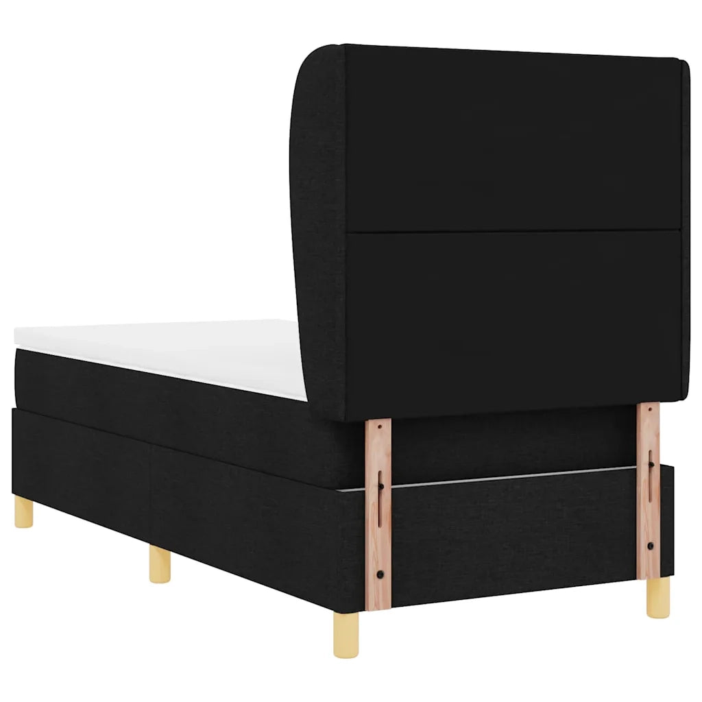 Letto a molle con materasso Nero 200 x 100 cm Tessuto 3340804