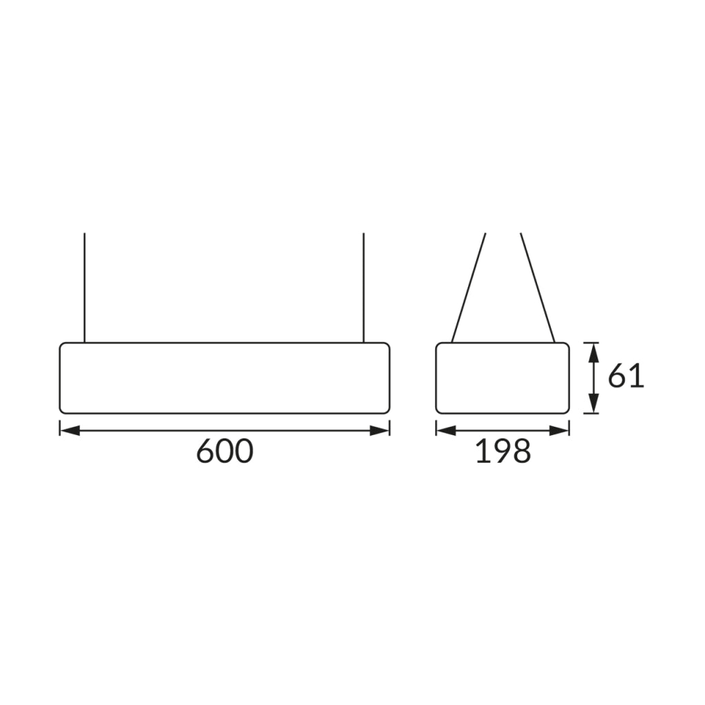 Lampada sospesa Struhm FLARA LED 24W nera 60cm 4100K