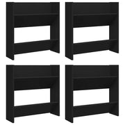 Scarpiere contenitori per scarpe mobili per ingresso corridoio soggiorno da parete set da 4 legno ingegnerizzato nero 02_0022155