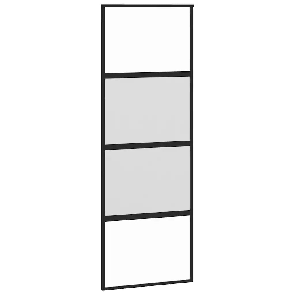 Porta Scorrevole Set Ferramenta Nera 76x205 cm Vetro Temperato 3375917