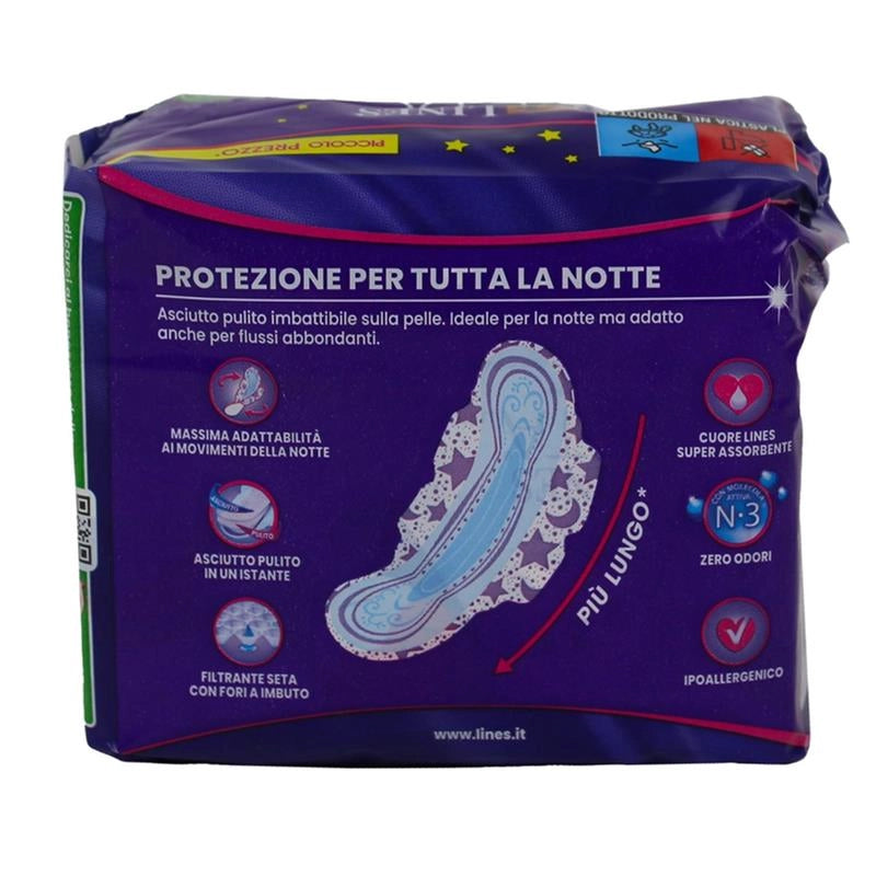 LINES ASSORBENTI LINES SETA ULTRA 8 PZ NEW NOTTE CON ALI