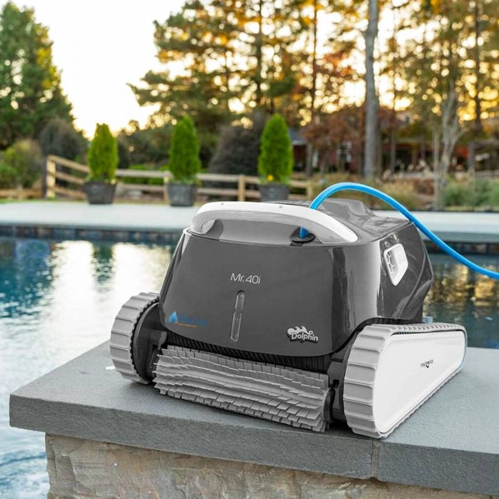 Robot Per Piscina Dolphin Mr. 40i Premium Con Trasformatore Digitale Iot, Carrello E Copertura Protettiva