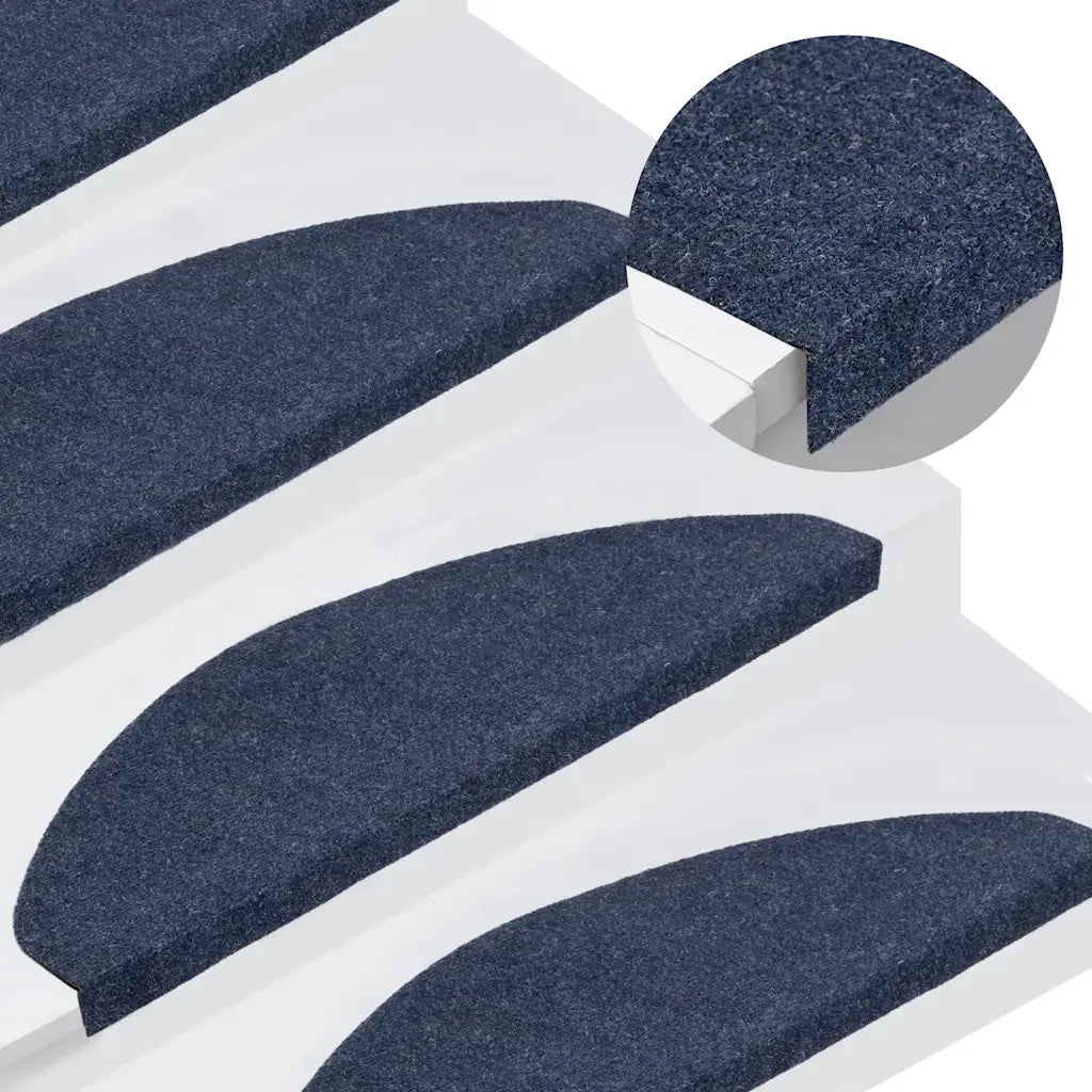 Tappetini Autoadesivi per Scale 15 pz 65x22,5x3,5 cm Blu 136399