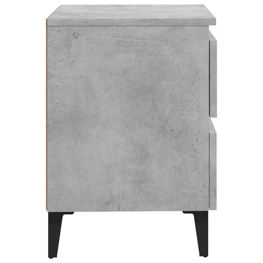 Comodino Grigio Cemento 40x35x50 cm in Legno Multistrato 805877