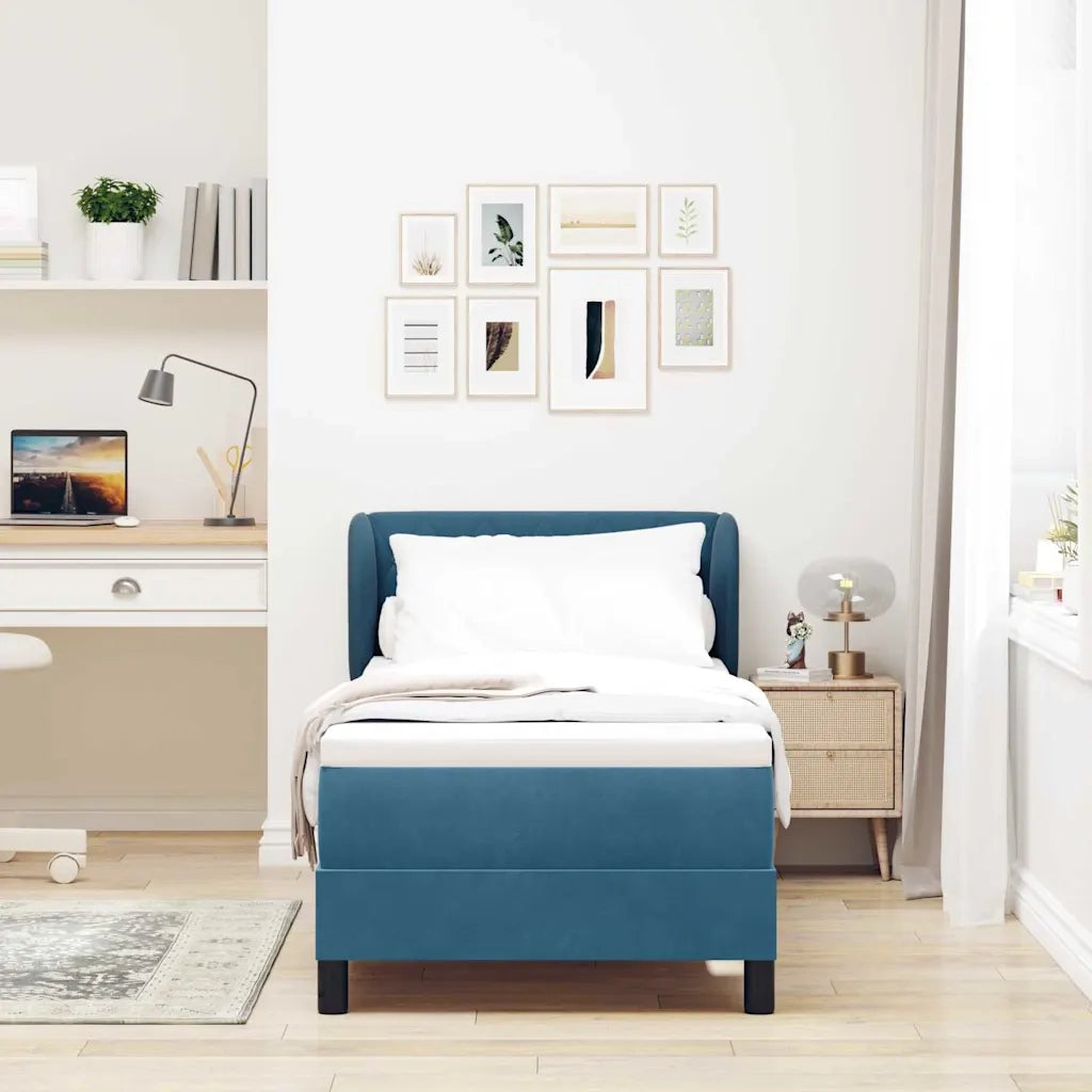 Letto a molle con testiera Blu scuro 80 x 200 cm Velluto 3340308