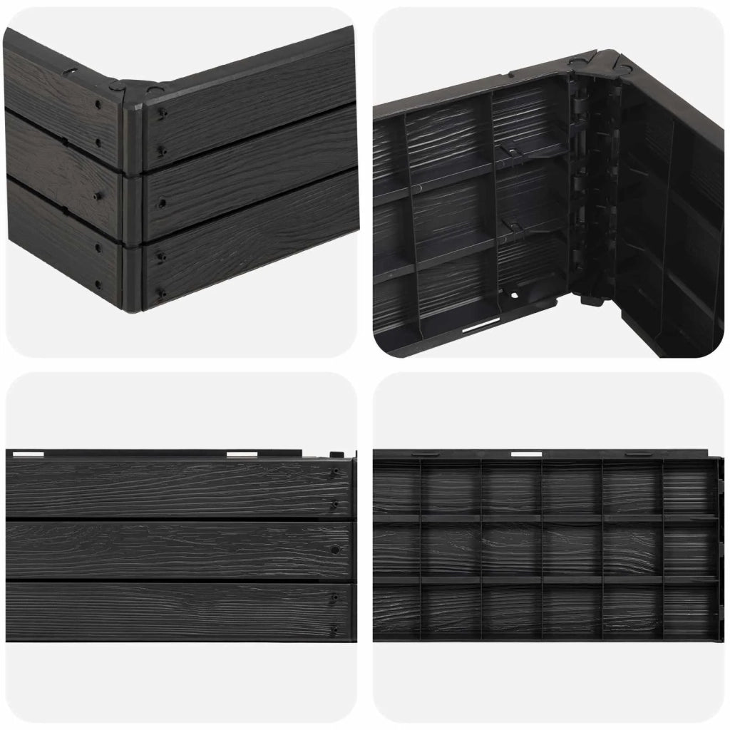 Letto Rialzato Nero 75,5 x 75,5 x 25 cm PP 42033404