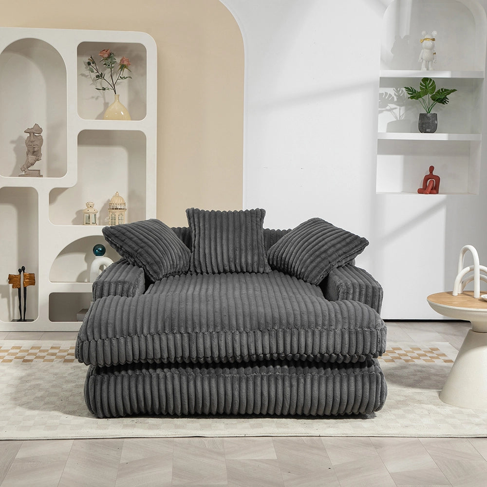 Cloud couch - Xylo - Velluto coste 3 cuscini grigio scuro
