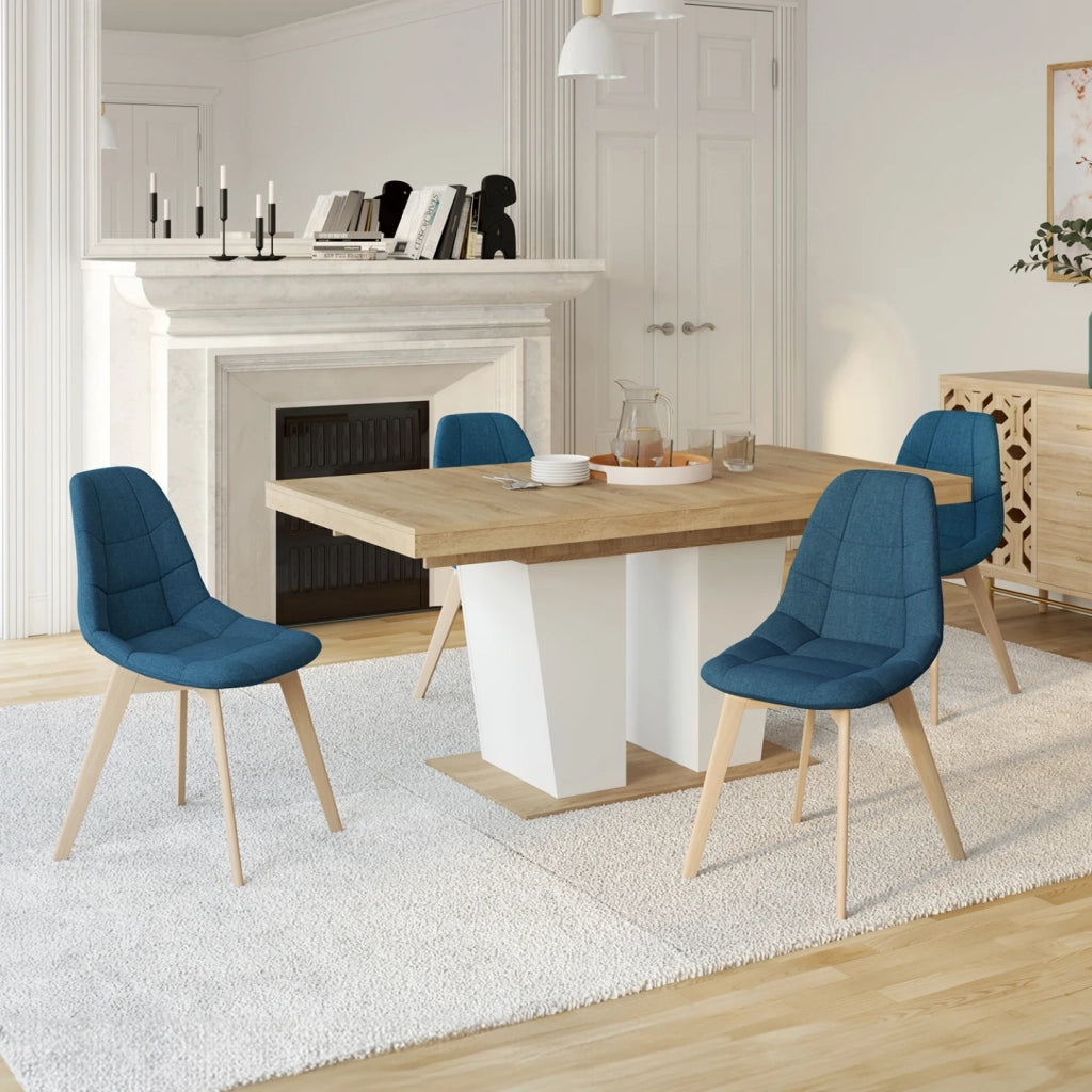 IDMarket - Set di 4 sedie da pranzo GABY blu