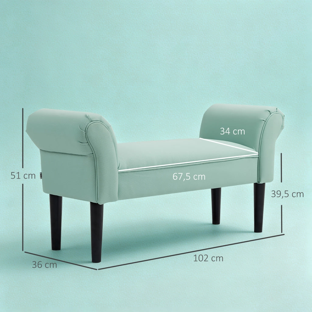Pouf imbottito per letto ¨C Zephmum ¨C Verde 102x36x51 cm