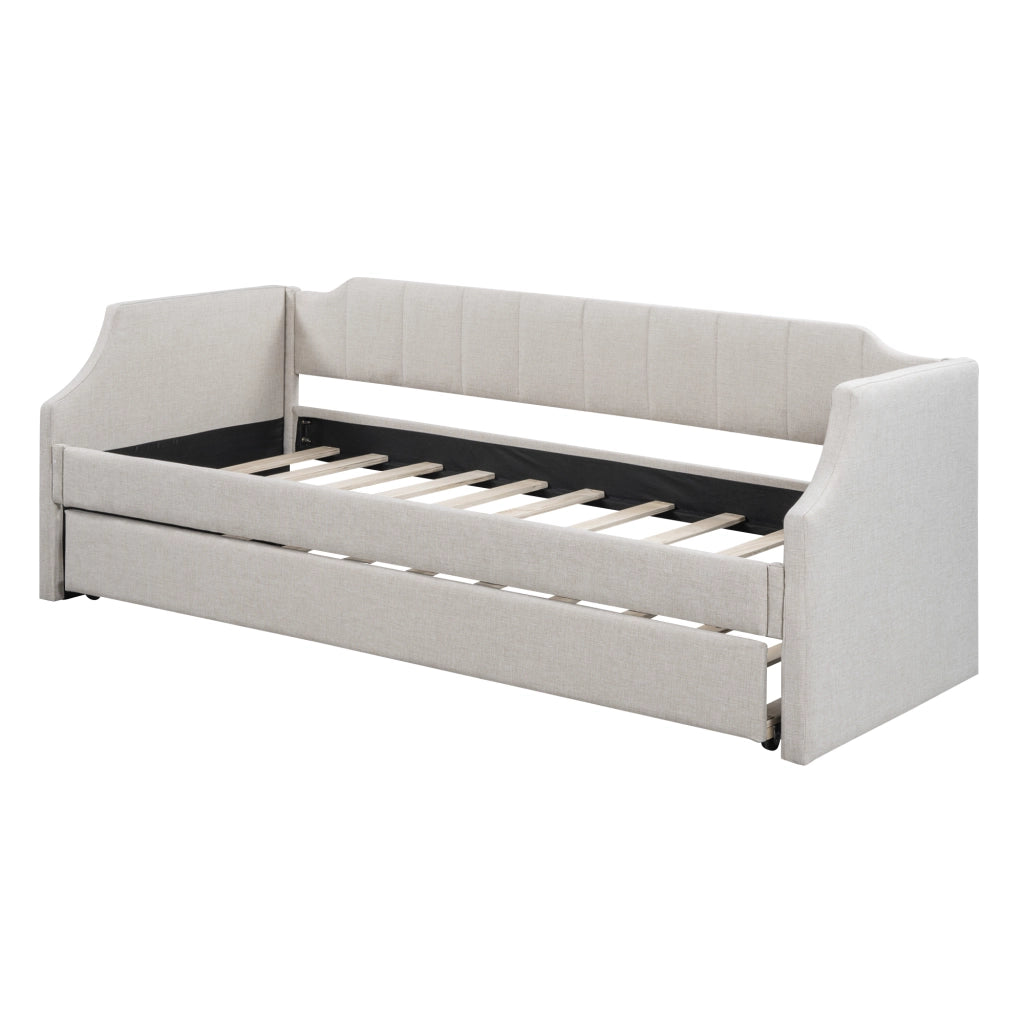 Letto Singolo Imbottito con Rollbett ¨C MINIMAL ¨C Beige 90x200