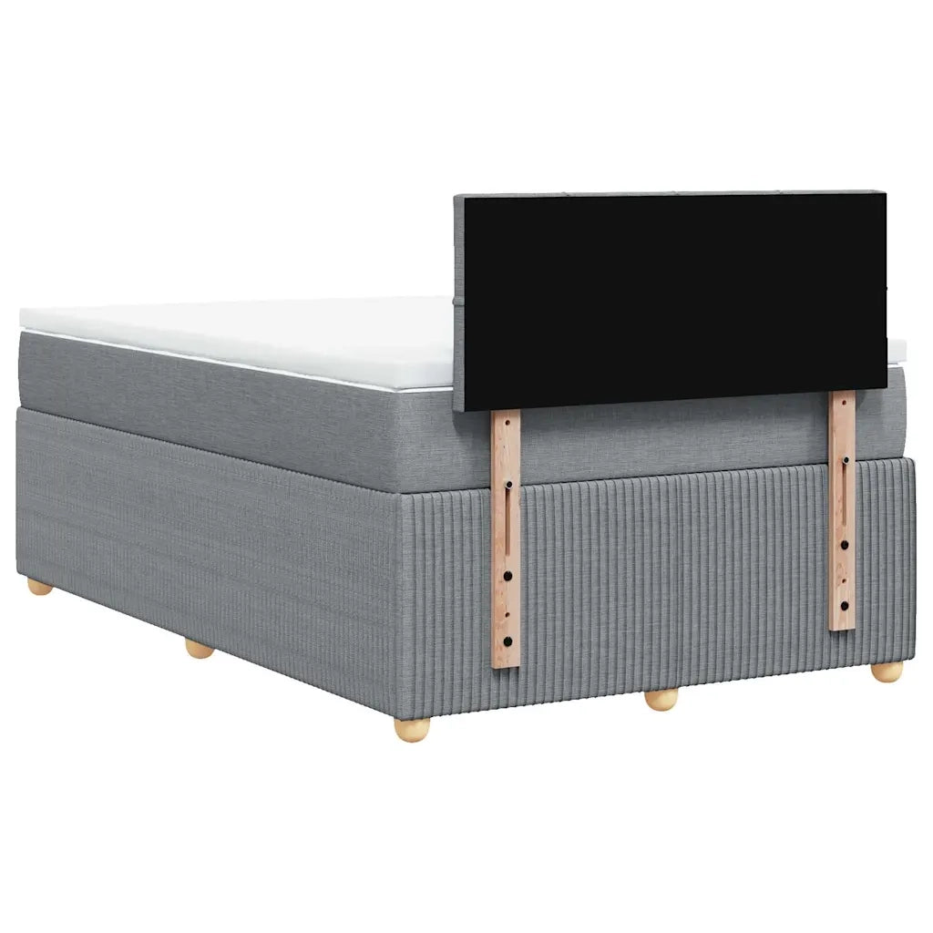 Giroletto a Molle con Materasso Grigio Chiaro 120x190cm Tessuto