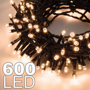 Trade Shop - Catena Luminosa 600 Luci Led Lucciole Colore Caldo Con Controller Uso Interno -