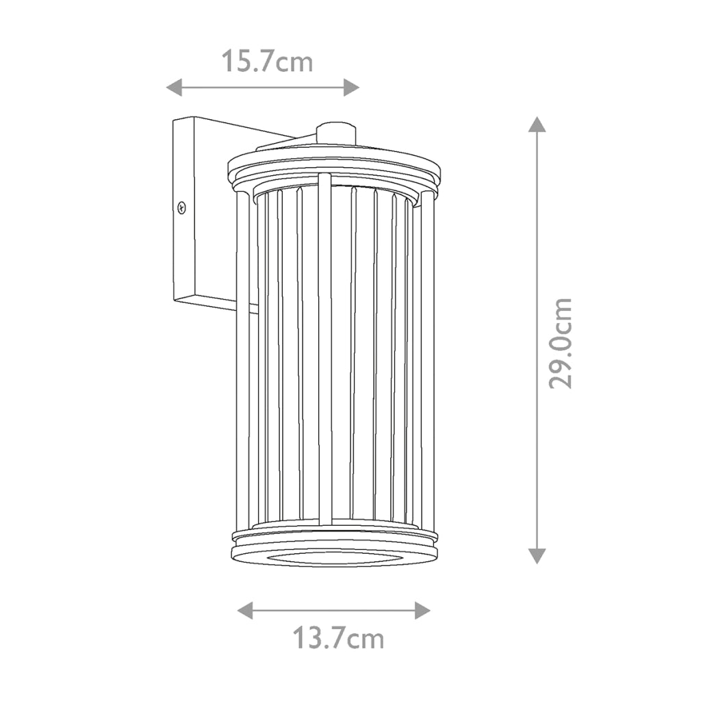 Applique da parete esterna nera IP44 E27 40W Barras Kichler