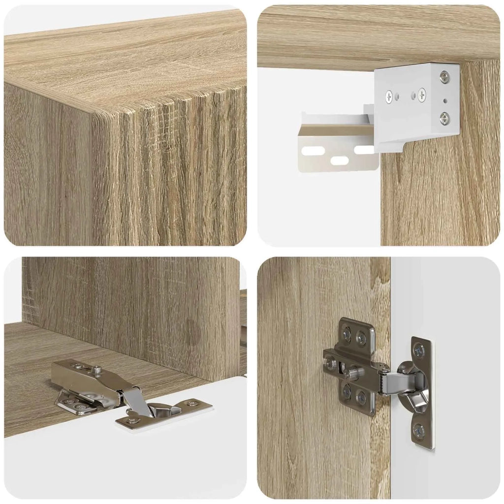 Set di Mobiletto da TV a Parete 4 pz | Armadietto TV | Mobile Porta TV Rovere Sonoma