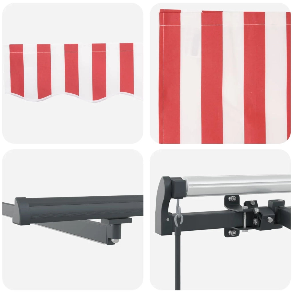 Tenda Retrattile Rosso e bianco 300 x 250 cm Tessuto 3329984