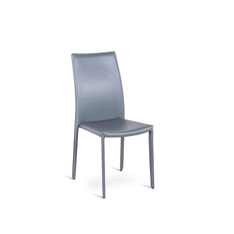 4x Sedia in similcuoio grigio scuro struttura in metallo rivestito 41x4h.95 cm