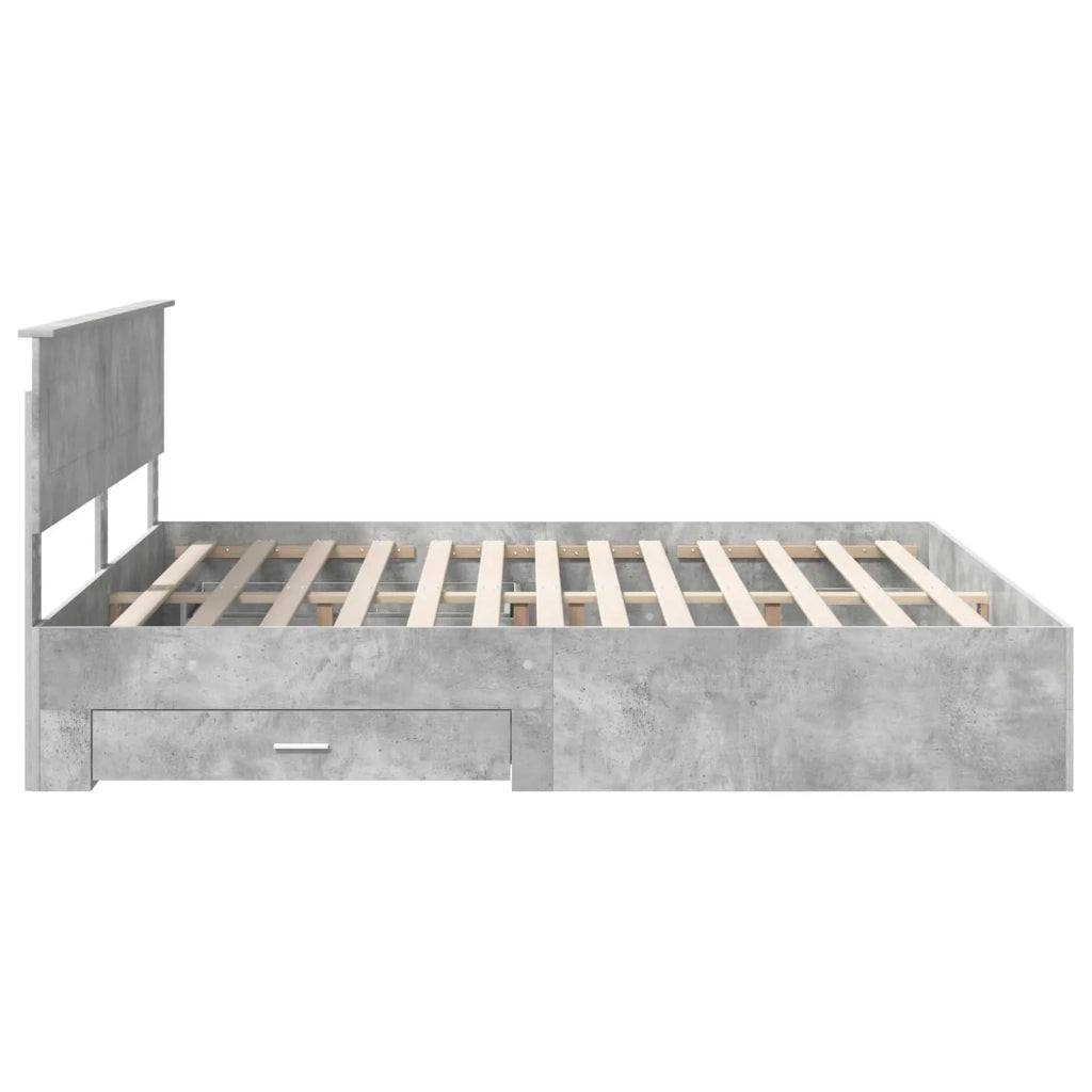 Letto matrimoniale | Letto per adulti | Struttura del letto con testiera Grigio cemento 200 x 200 cm