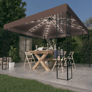 Gazebo con Luci a Stringa LED 3x3 m Grigio Talpa 3070324