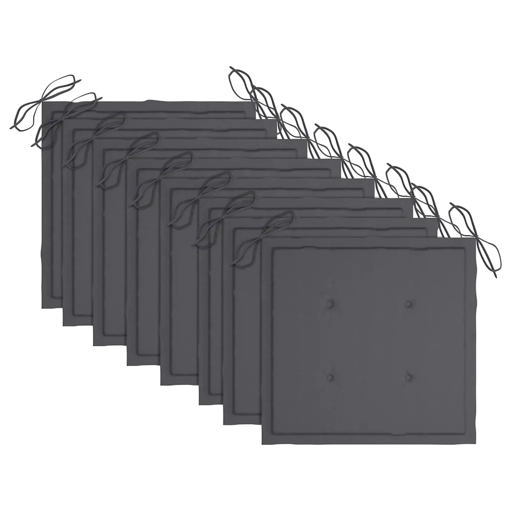 Sedie da Giardino con Cuscini 8 pz in Legno Massello di Acacia 3078166