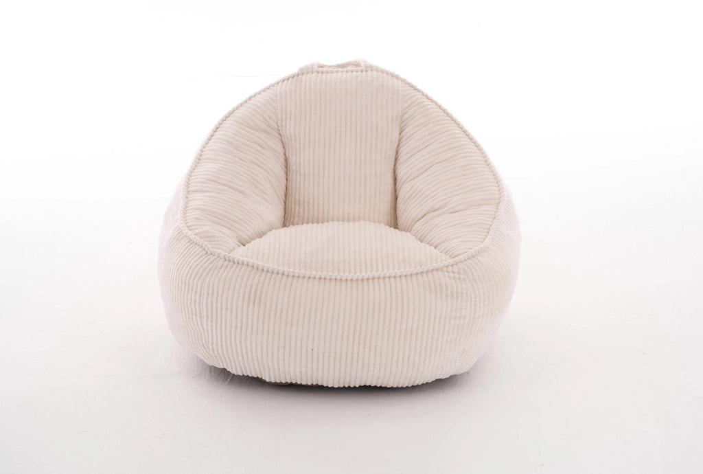 Pouf sacco ergonomico piccolo per bambini in velluto a coste beige