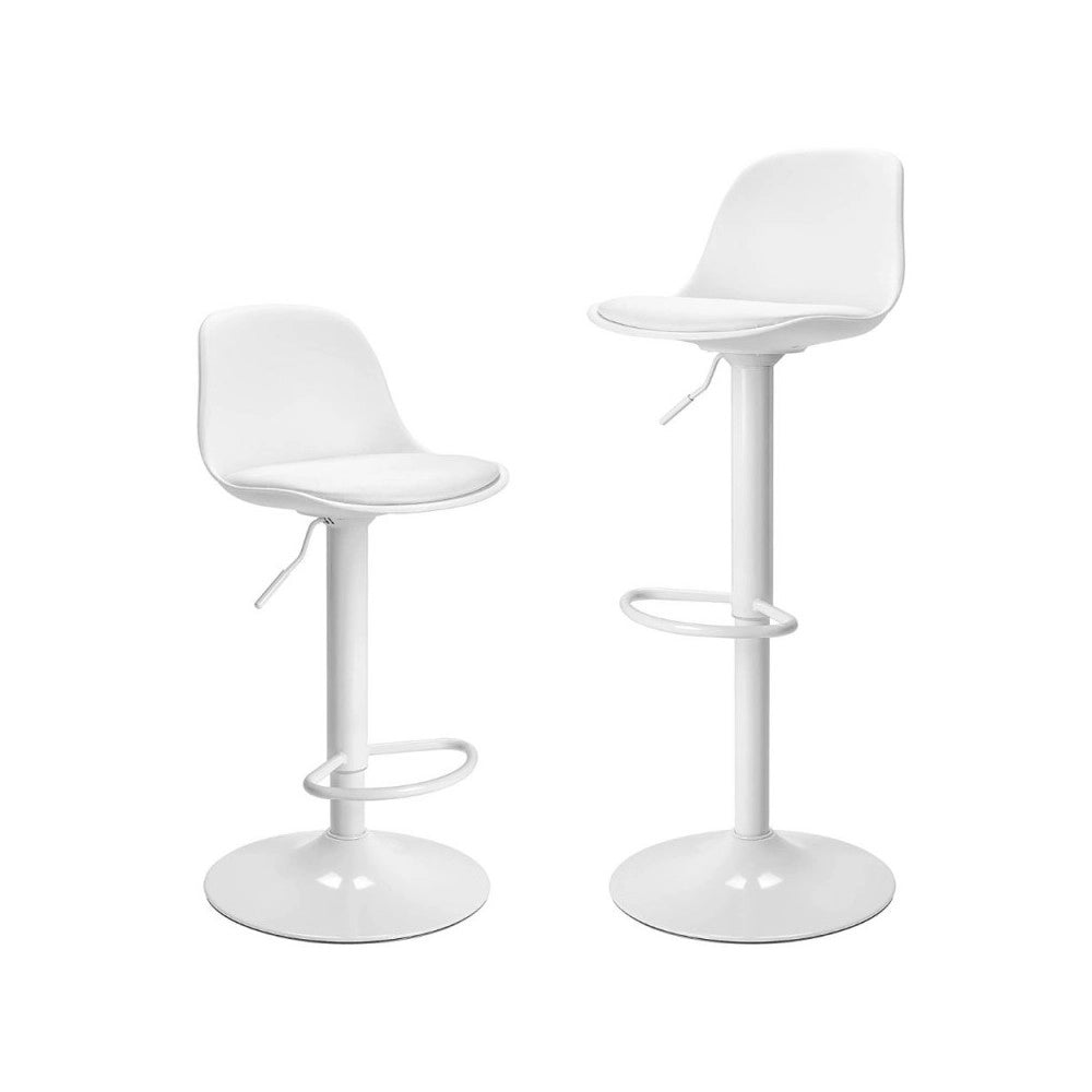 Sgabello regolabile con poggiapiede Rand colore bianco