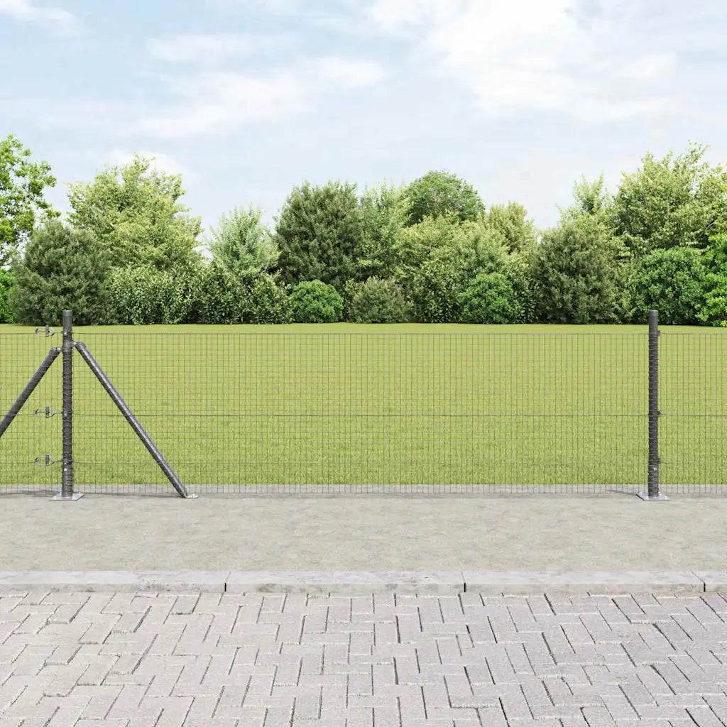 Recinzione con pali. Grigio 0.4 x 10 m Acciaio 3352504