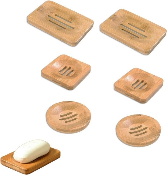 Scatola per sapone in bambù - 6 pezzi - madera - colore marrone - manuale