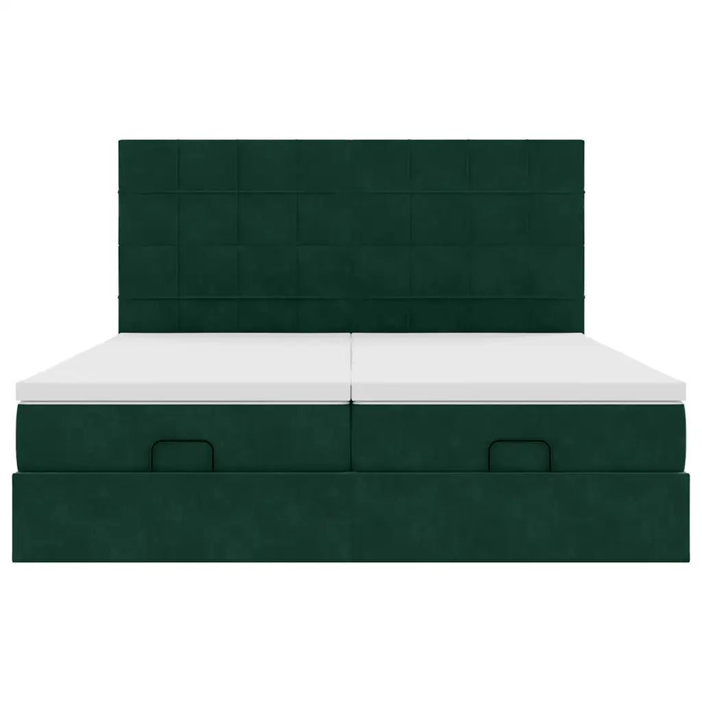 Struttura Letto Pouf con Materassi 200x200 cm Velluto 3313781