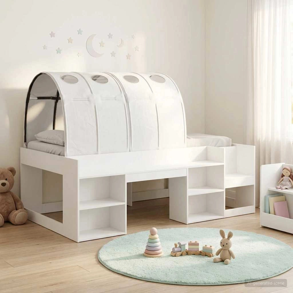 Letto alto per bambini con storage 3 pz Bianco 3423599