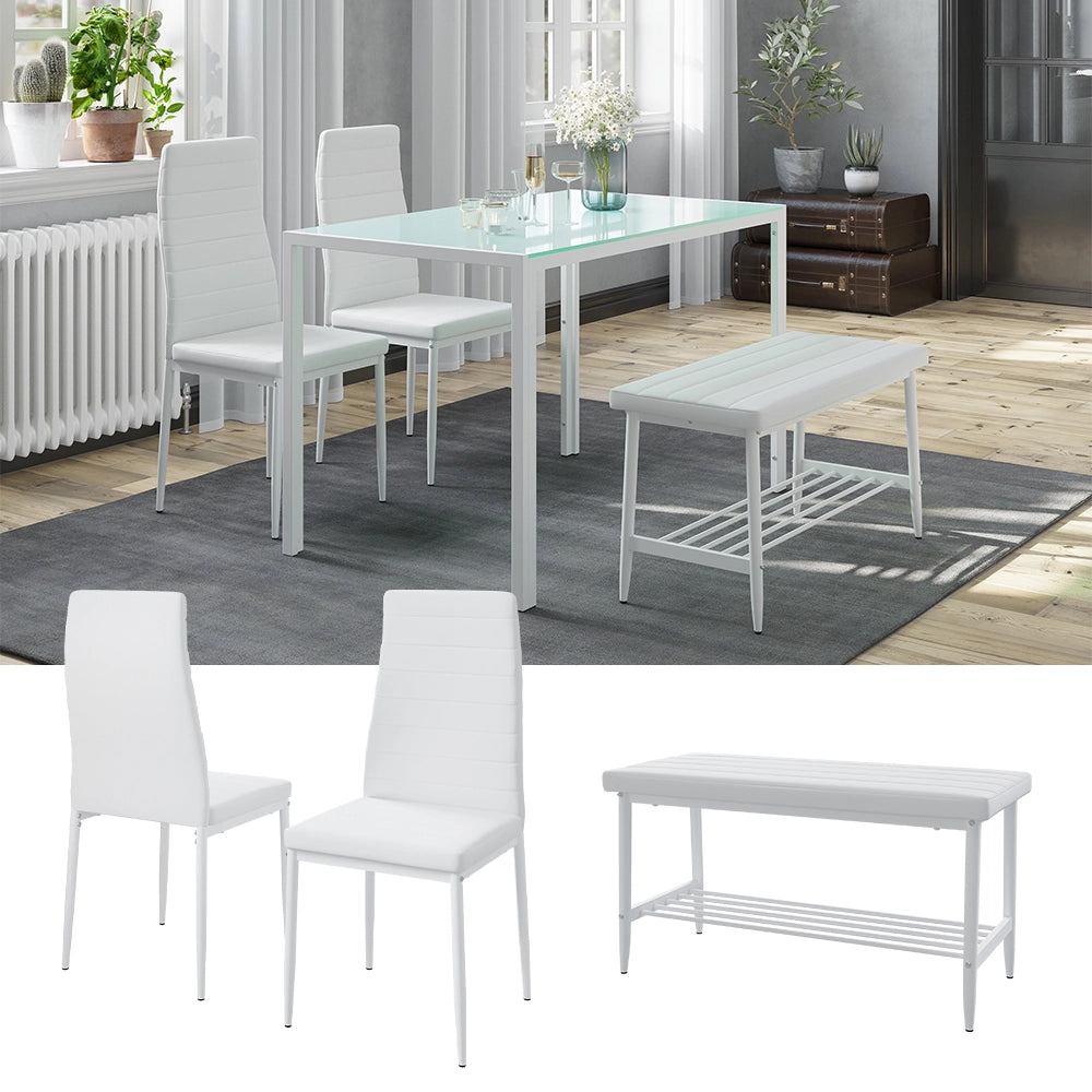 Vicco Panca e sedia Bianco 85 x 46.5 cm Set da 3 pezzi