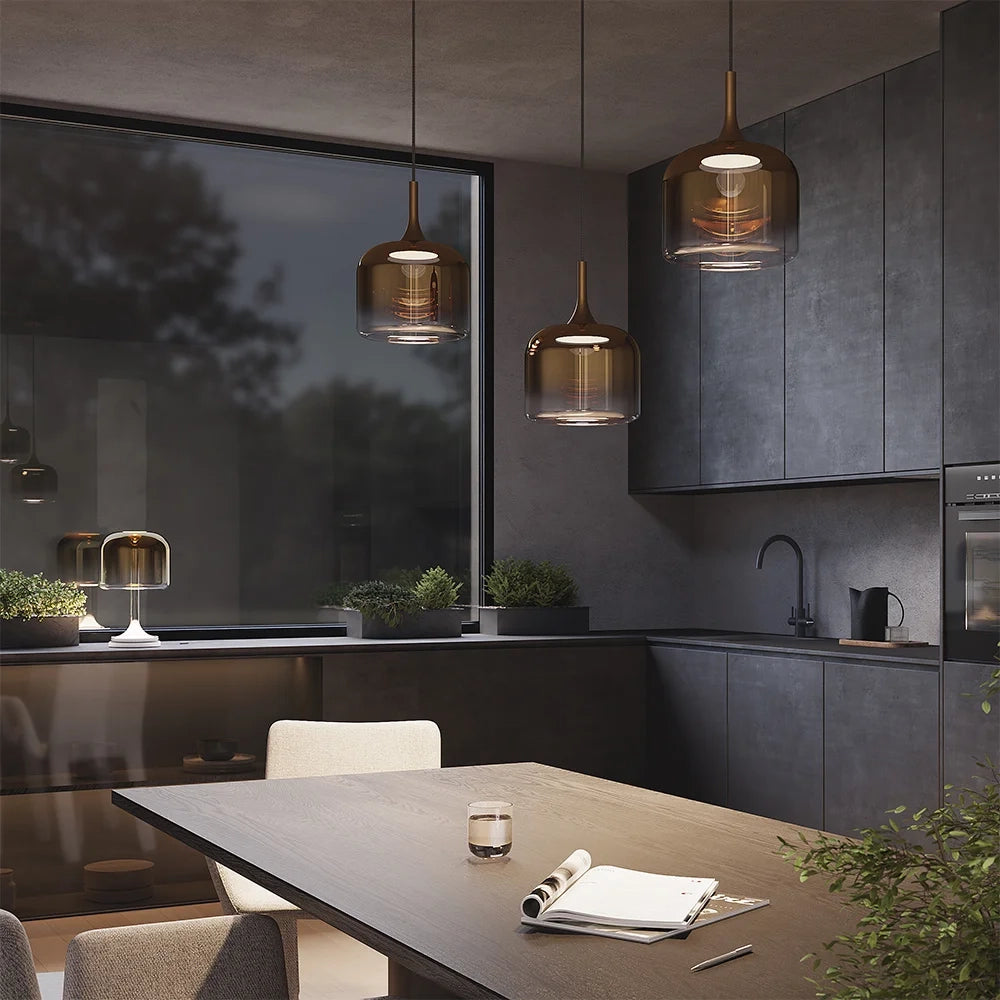 Maytoni Lampada da tavolo contemporanea Spirito 1 luce LED integrato oro metallo vetro fumé