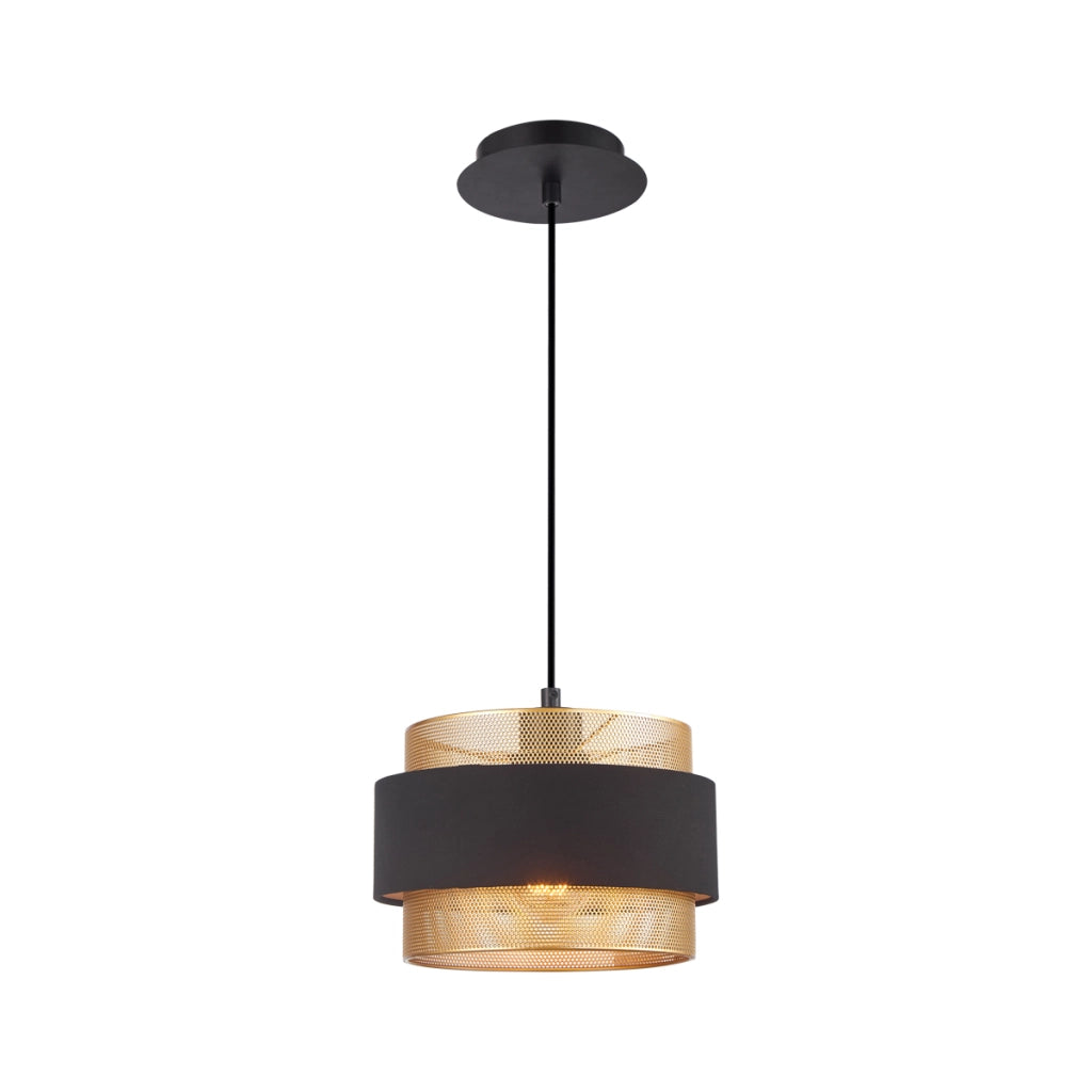 Sospensione BANS nera oro Ø24 E27 1 luce 40W Italux