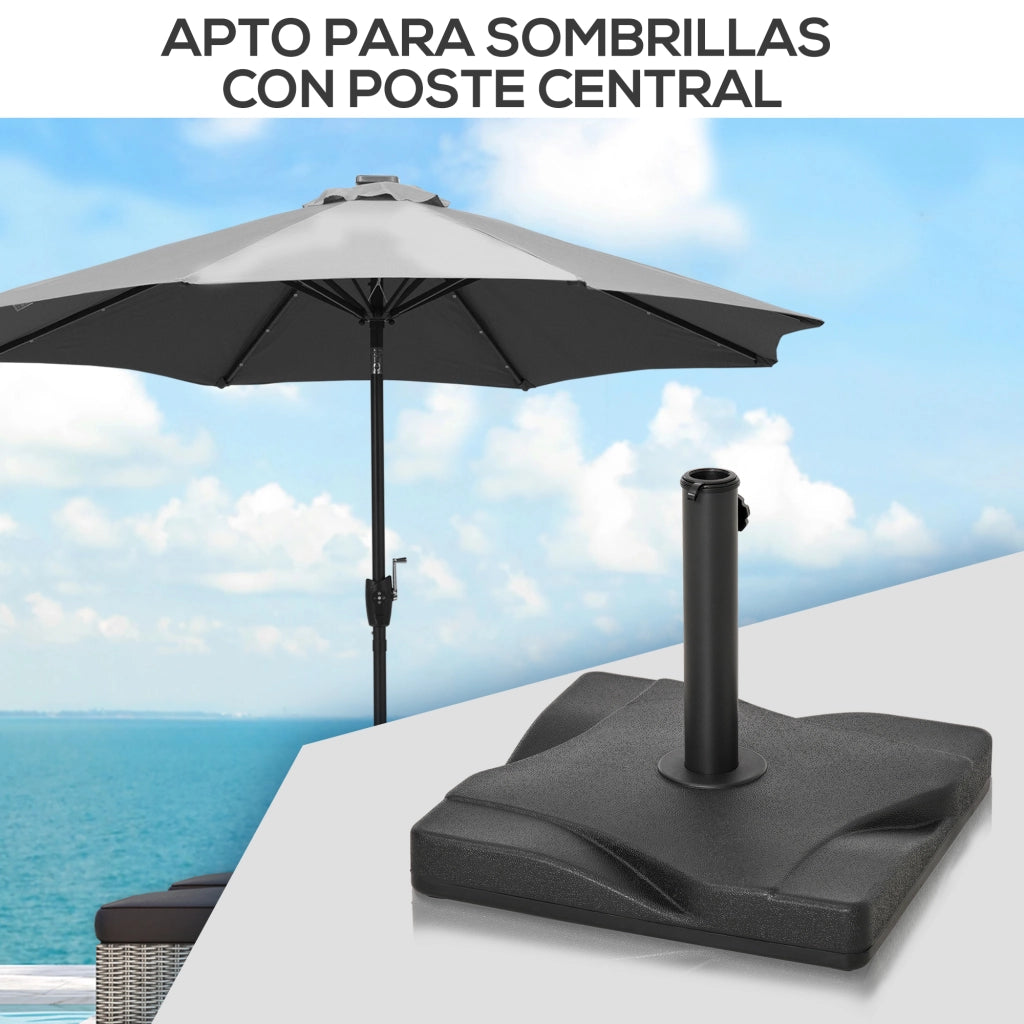 Base per Sombrilla 20 kg per ?32mm ?38mm ?48mm ¨C Minimal ¨C 41.5x41.5x33cm Nero