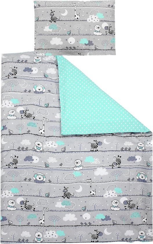 Coperta per letto bambino, 2 pezzi, reversibile, 100 x 135, 135x100 cm