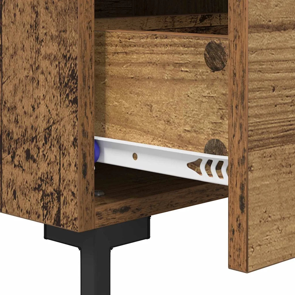 Set di 2 Comodini | Armadio da Notte | Mobiletto da notte Legno vecchio 40 x 35 x 47,5 cm