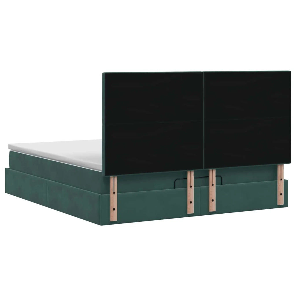Letto ottomano con materasso Verde Scuro 140 x 190 cm Velluto 3457650