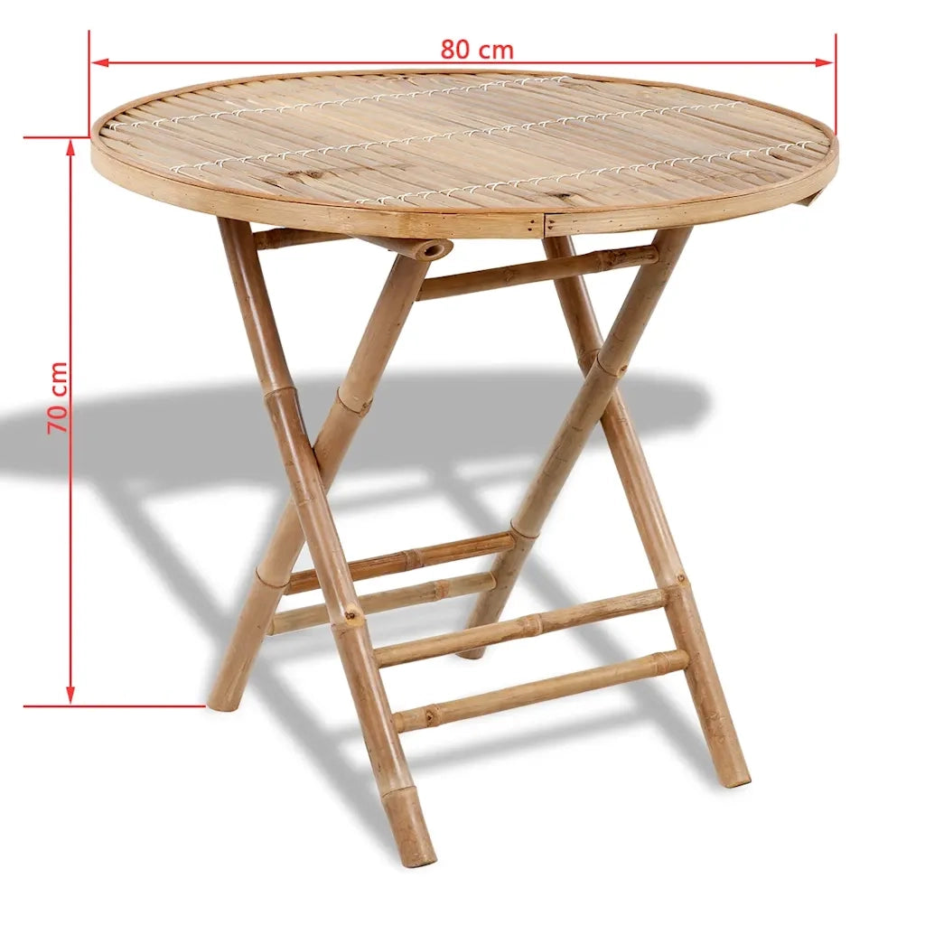 Set da Pranzo da Giardino 5 pz Pieghevole in Bambù 41497