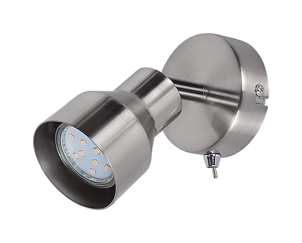 Applique moderno GU10 con interruttore cromo satinato