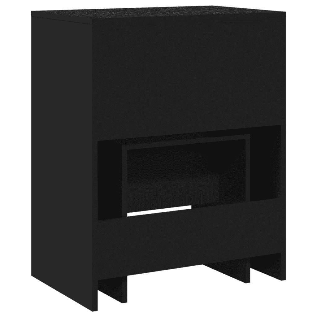 Toeletta | Tavolo da Trucco e Sgabello Nero 60x40x113,5 cm