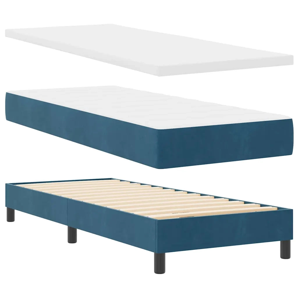 Letto a molle con testiera Blu Scuro 80 x 200 cm Velluto 3339204
