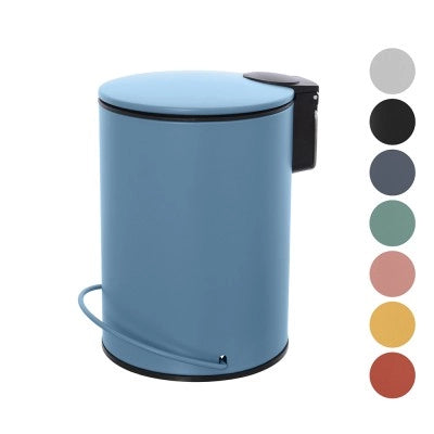 Pattumiera in acciaio 3 litri blu soft-close con secchio estraibile Spring