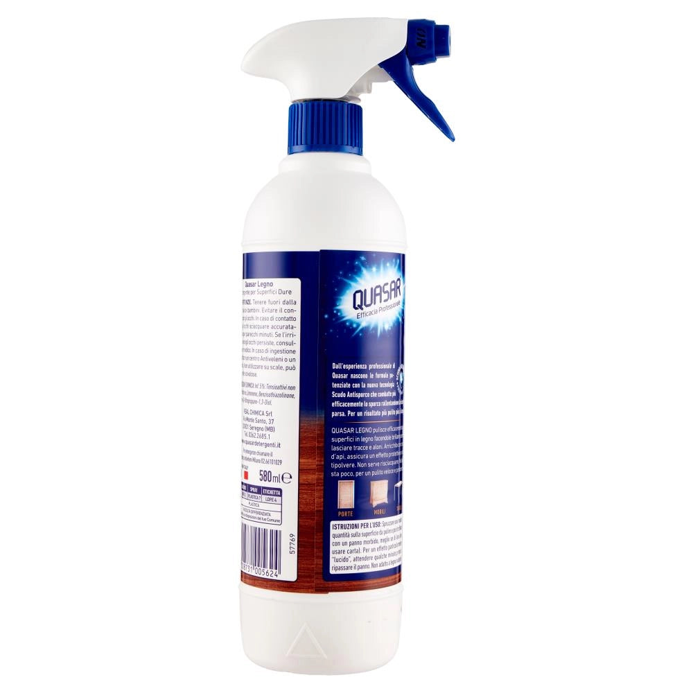 QUASAR SPRAY LEGNO CON CERA D'API 580 ML NUTRIENTE PROTETTIVO E LUCIDANTE
