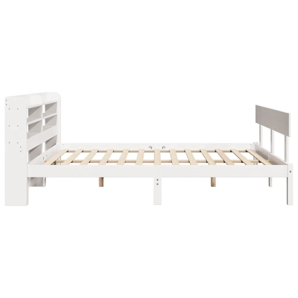 Letto senza Materasso-Struttura Letto Bianco 160x200 cm Legno Massello di Pino 827806
