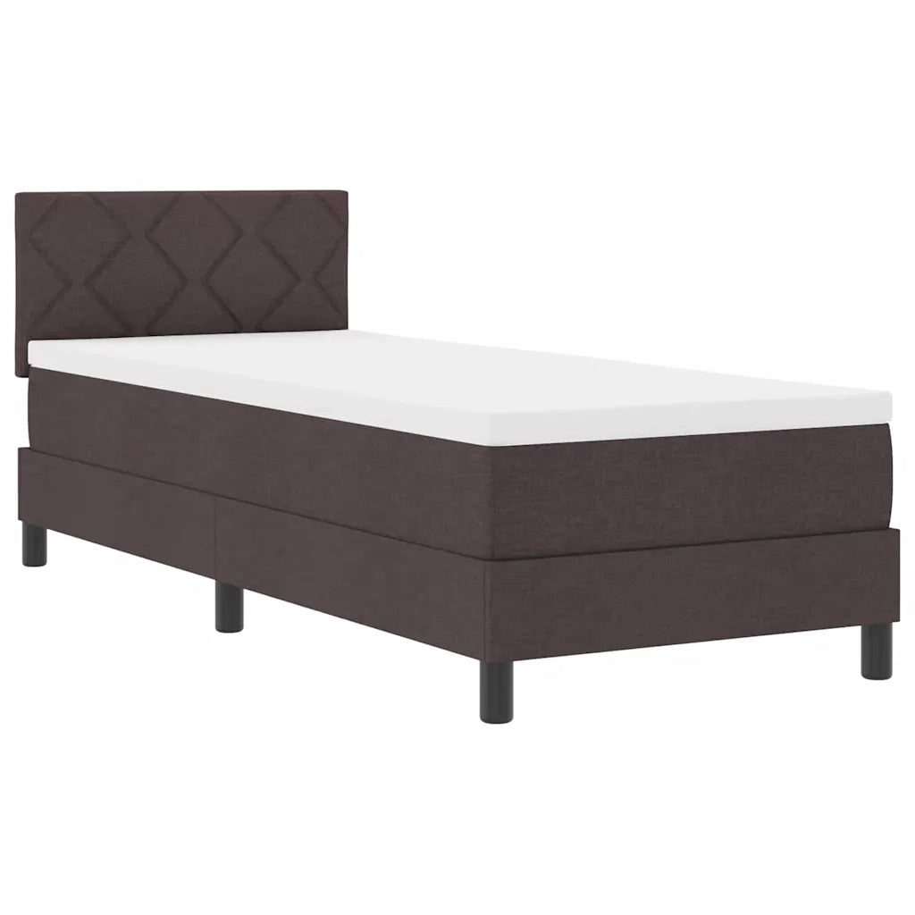 Letto a molle con materasso Marrone Scuro 80 x 200 cm Tessuto 3342243