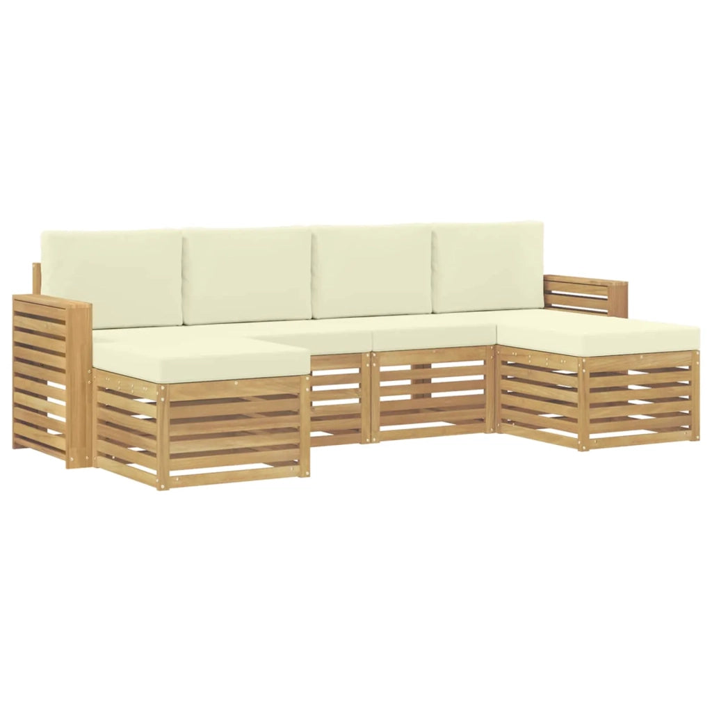 Set di divani da esterno 6 pcs Bianco e Crema 3392280