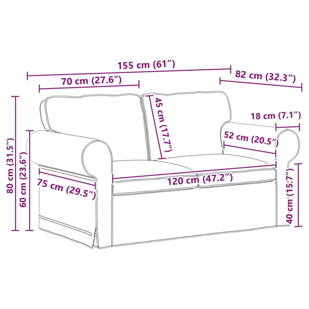 Divano Blu 155 x 82 x 80 cm Tessuto 42024305